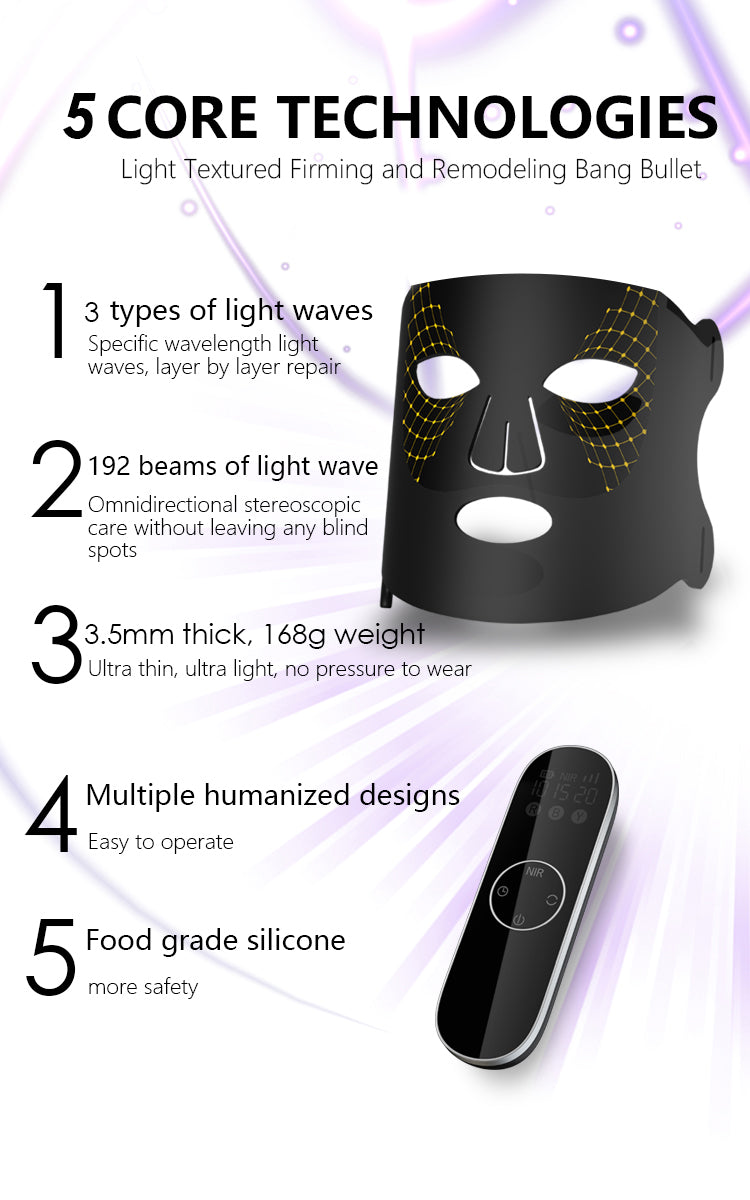 TIME KEEPER LED FACE MASK - luminanrg